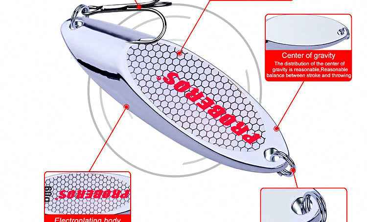 Silver Slanted Metal Spoon Lure, 3–60 g (0.1–2.1 oz) – product photo