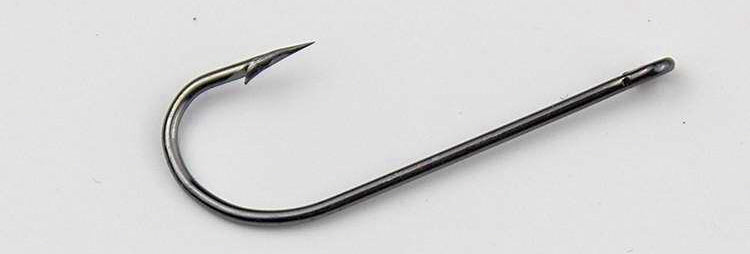 Long Shank Barbed Offset Hooks, Black, Bulk Pack – product photo