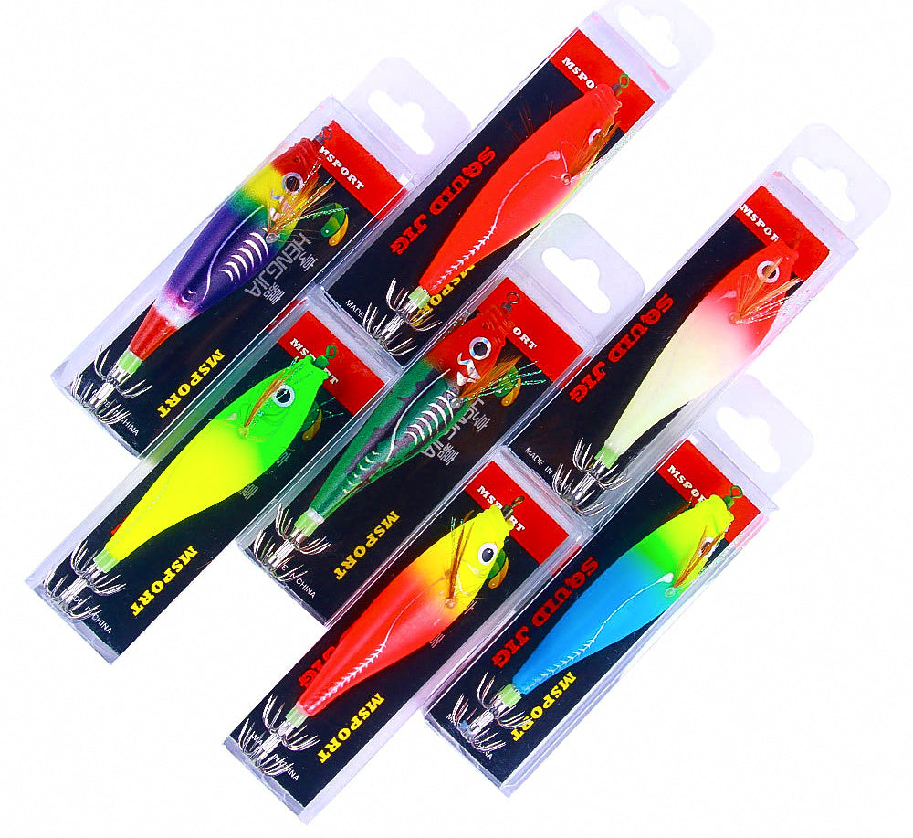 Glow Wood Shrimp Squid Jig, 9.5 cm, 10 g (0.35 oz) – product photo
