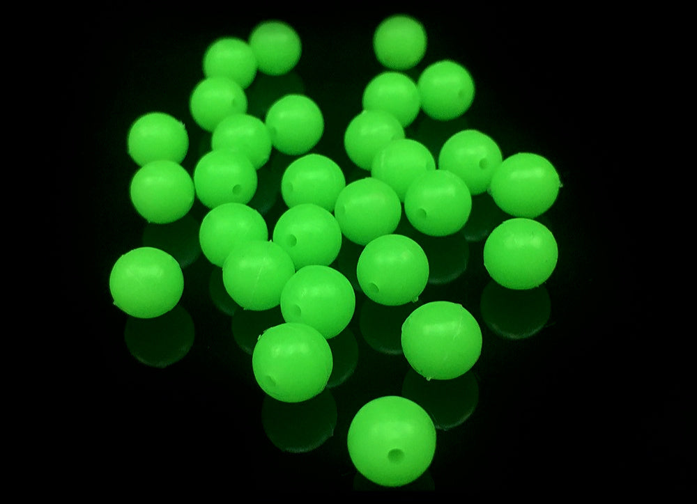 Glow Beads, Round Plastic Rig Beads, 4–10 mm – product photo