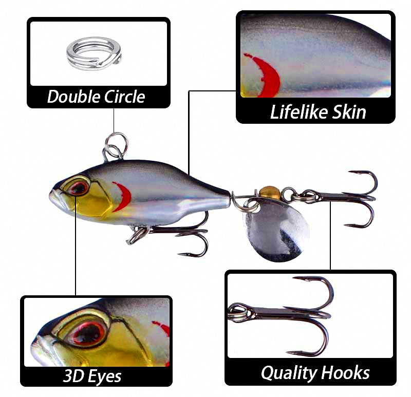 VIB Blade Bait Lure, 5 cm (2 in), 8.8 g (0.31 oz) – product photo
