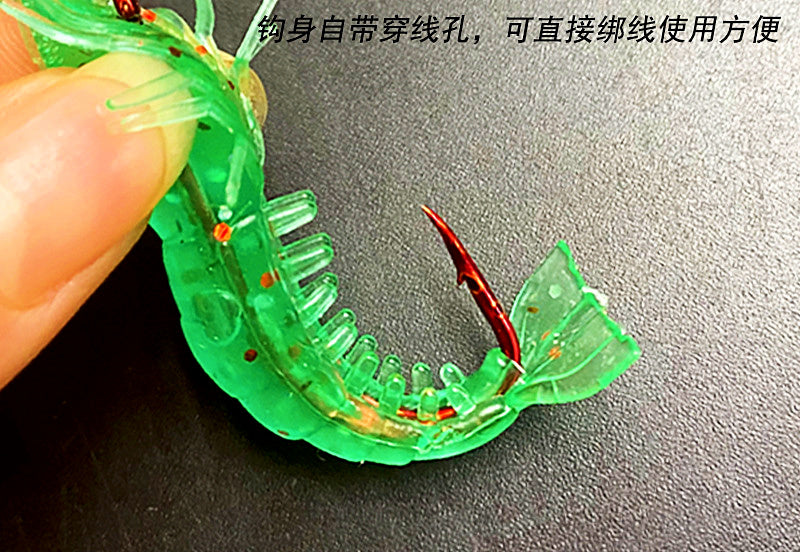 Soft Shrimp Lure with Hook Slot, Bionic Prawn Bait – product photo