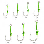 Jig Single Assist Hook, High-Carbon Steel, Barbed, 4 Pack