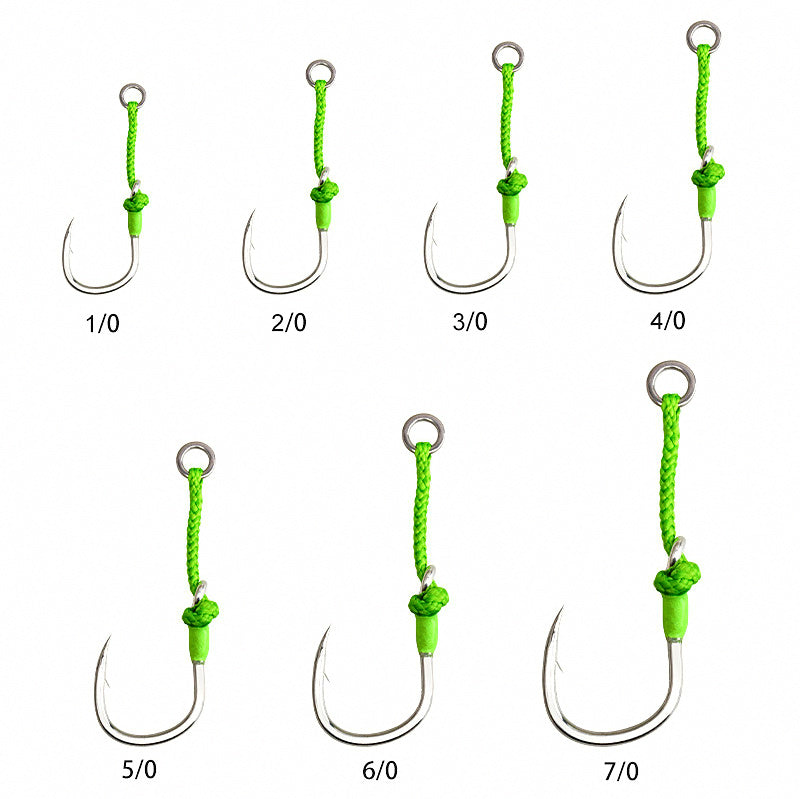 Jig Single Assist Hook, High-Carbon Steel, Barbed, 4 Pack