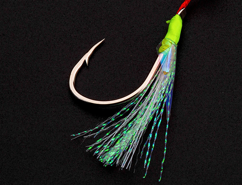 Glow Double Hook Jig Rig, Carbon Steel, 2 Sets, 1/0–3/0 – product photo