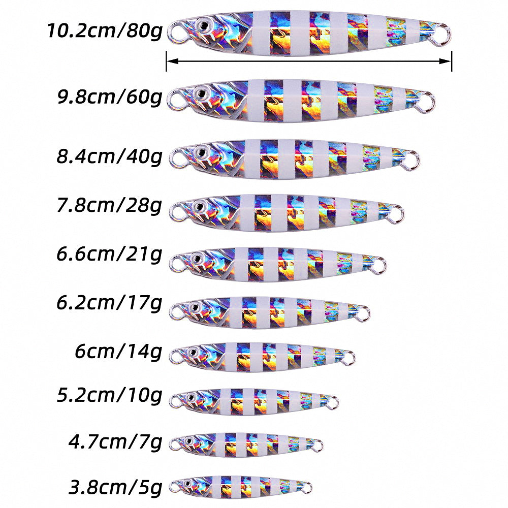 Long-Cast Metal Jig with Hooks, 7–40 g (0.25–1.41 oz) – product photo