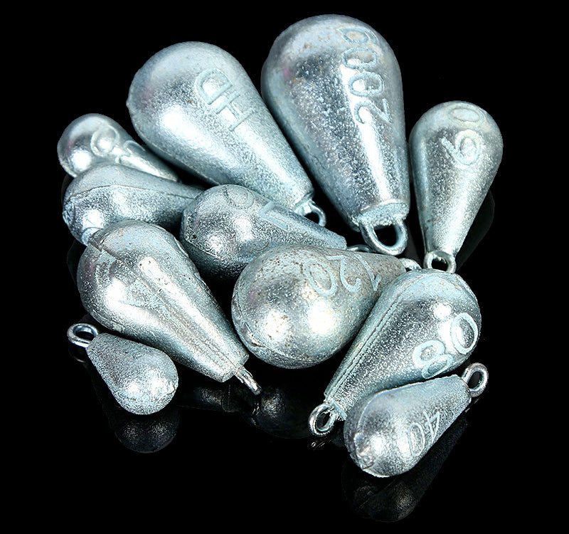 Galvanized Teardrop Sinker with Eye, 30–200 g (1.1–7.1 oz) – product photo
