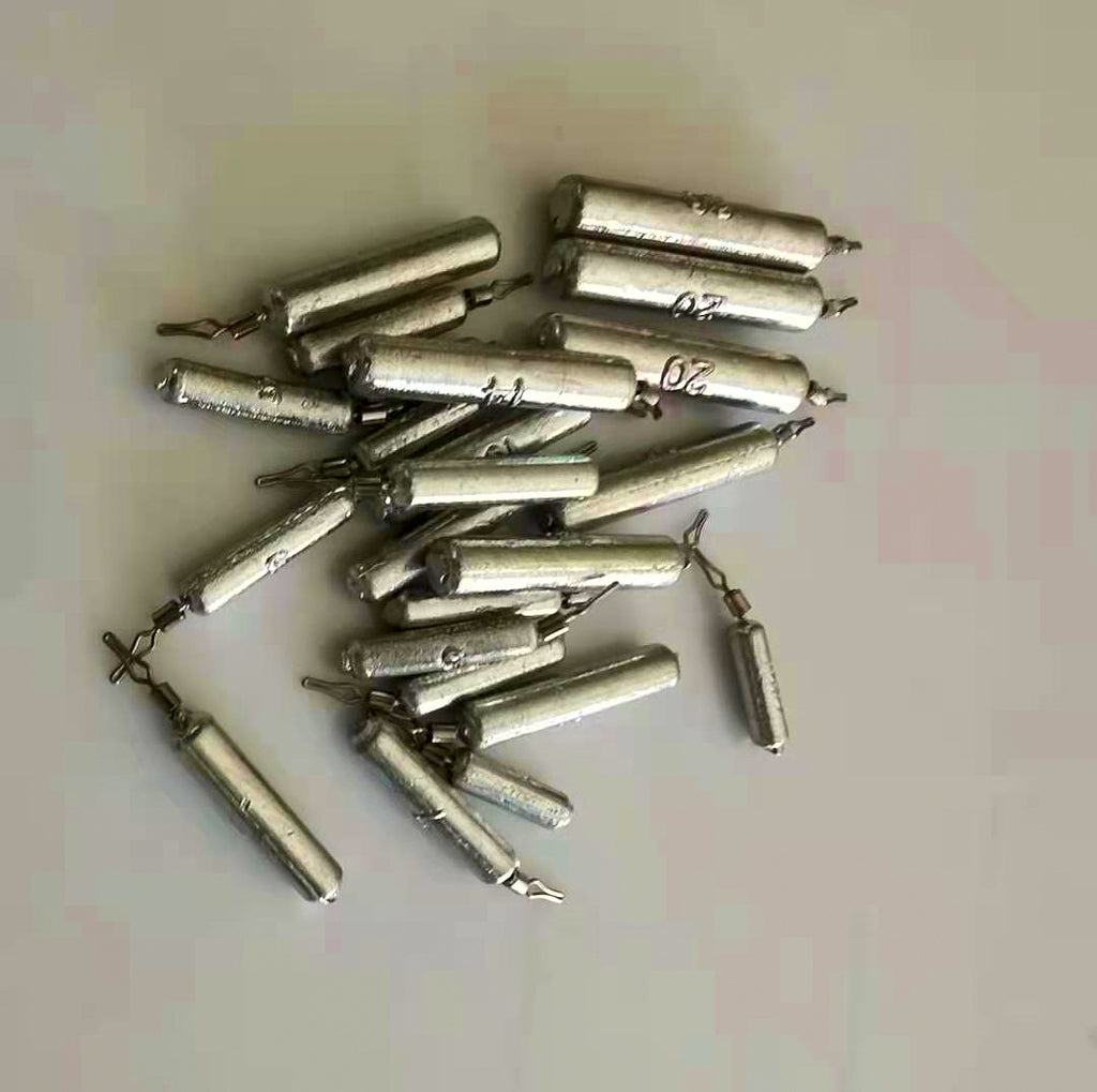 Inverted Cylinder Sinker with Swivel, 3.5–20 g, 50-Pack – product photo