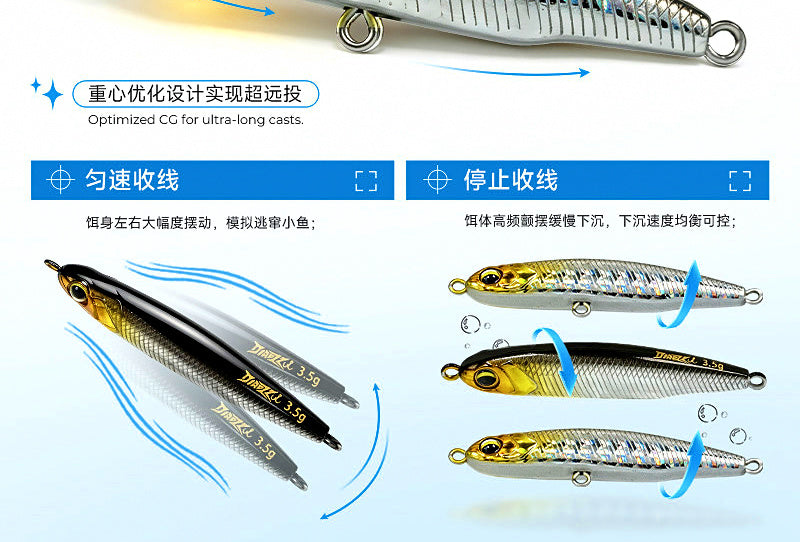 Sinking Pencil Minnow Lure, 3.5–8.5 g (0.12–0.30 oz) – product photo