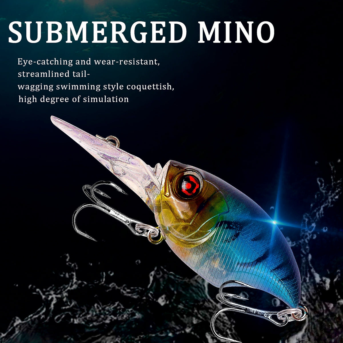 Deep Diving Floating Minnow Lure, 7.5 cm (3 in), 11.7 g (0.41 oz) – product photo