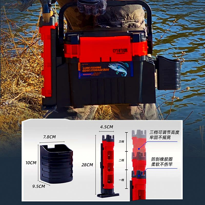 Sit-On Hard Tackle Box with Rod Holder Option, 6 L / 12 L – product photo