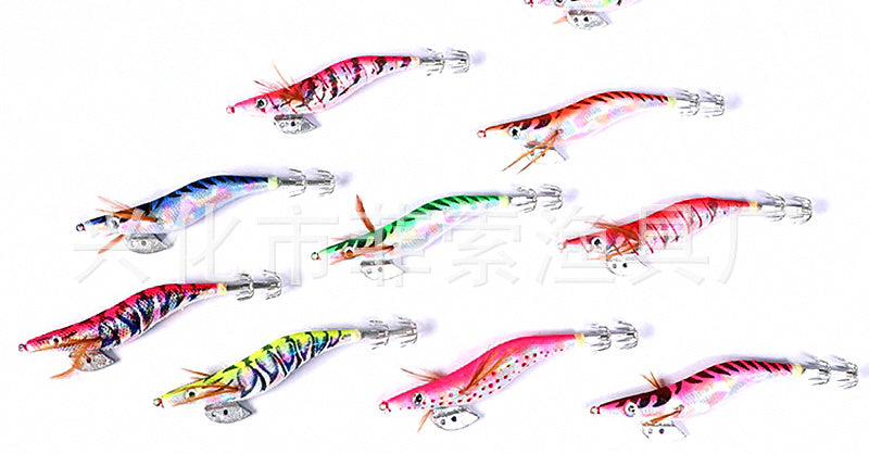 Laser Wood Shrimp Squid Jig Lure, Size 3.5 – product photo