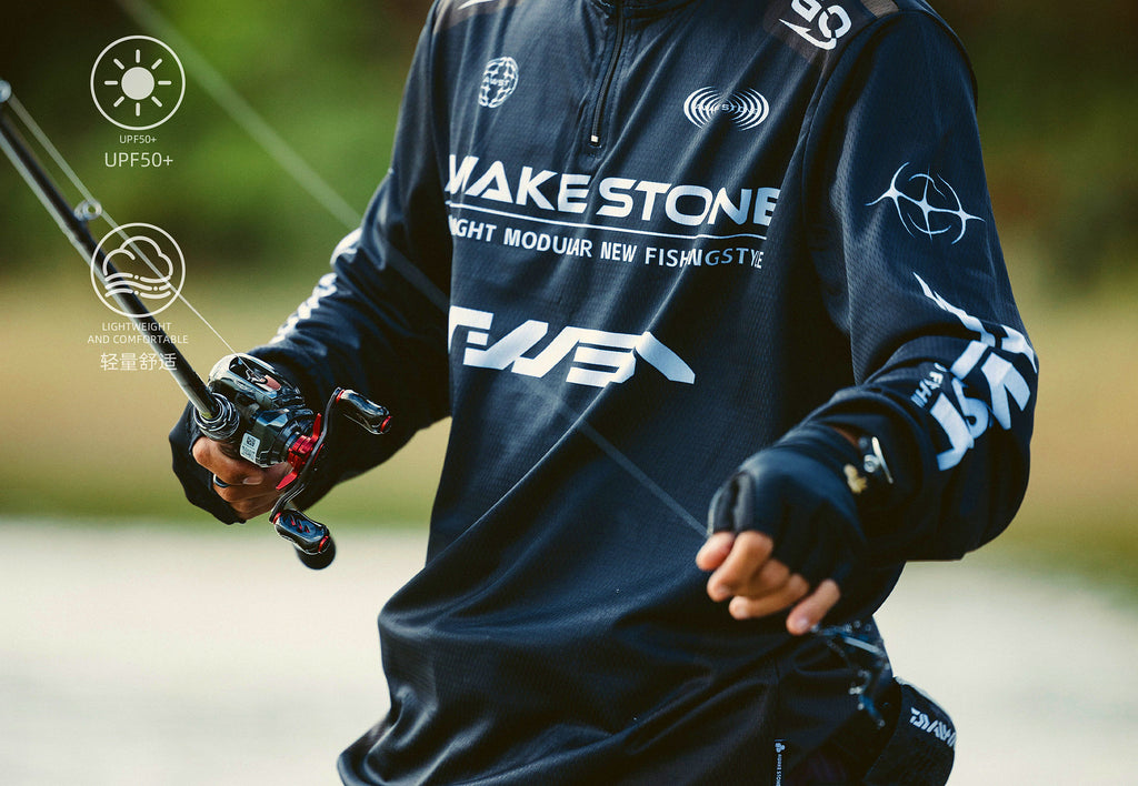 Zip High-Collar Long Sleeve Fishing Shirt, UPF 50+ Quick-Dry – product photo