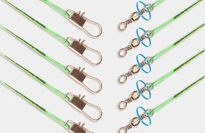 Anti-Tangle Steel Wire Leaders with Connector Pin, Green – product photo