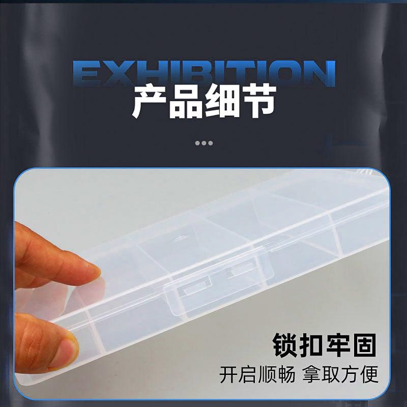 5-Compartment Clear Plastic Lure & Tackle Box, Multiple Sizes – product photo