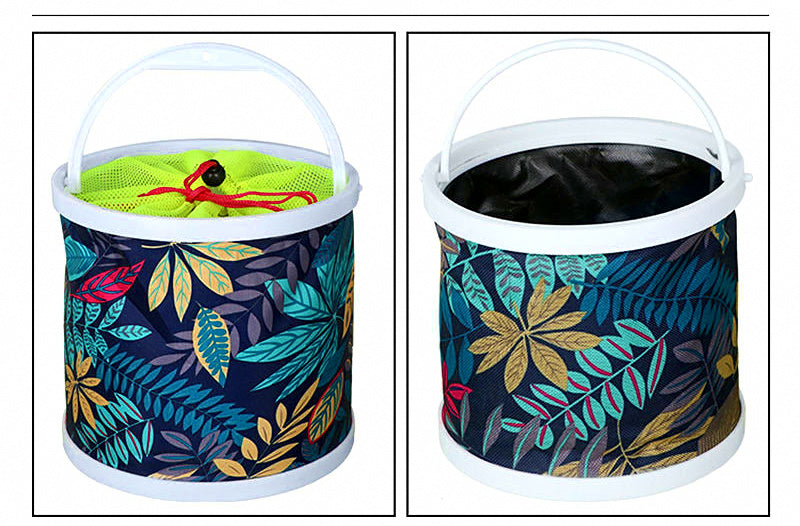 Collapsible Fishing Water Bucket with Rope, Oxford Cloth – product photo