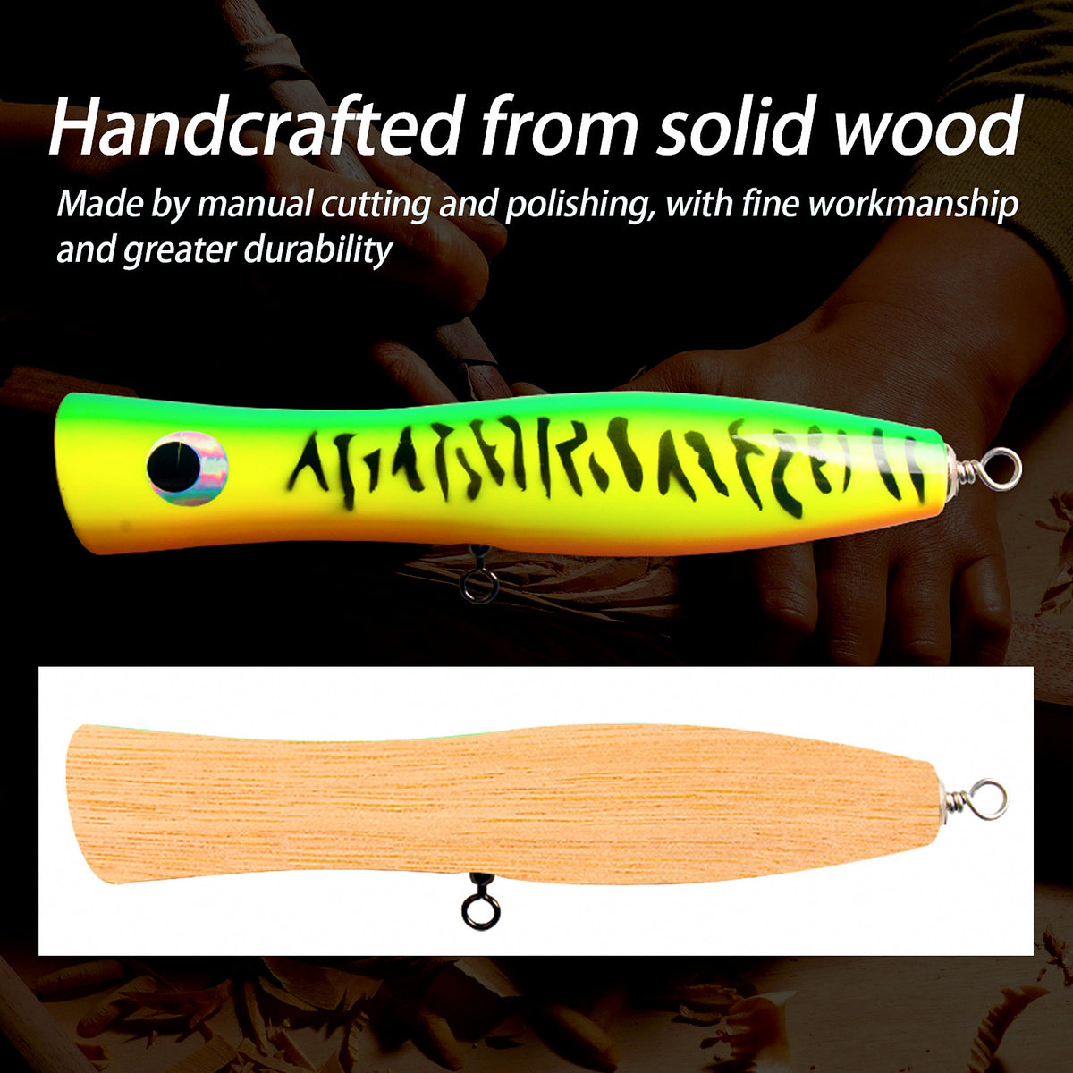Wooden Trolling Lure for Tuna, 218 mm (8.6 in), 120 g (4.2 oz) – product photo