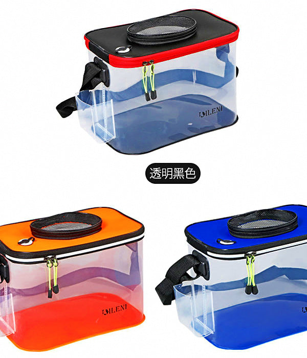 Clear EVA Live Fish Bucket with Carry Rope, 2 Sizes – product photo
