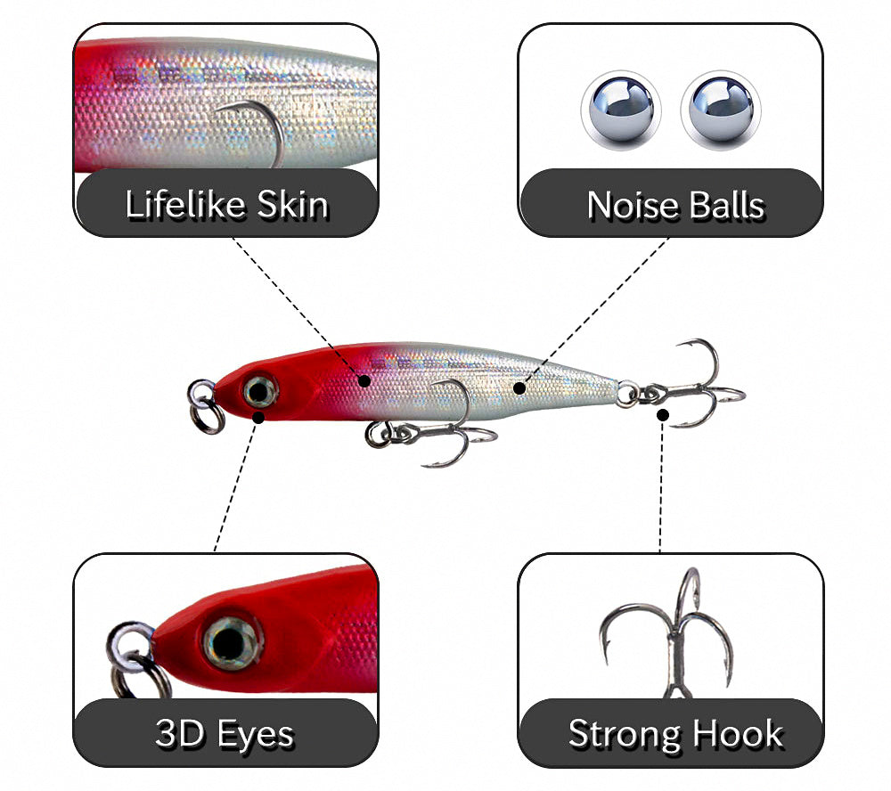 Micro Sinking Pencil Lure, 5.3 cm (2.1 in), 3 g (0.11 oz) – product photo
