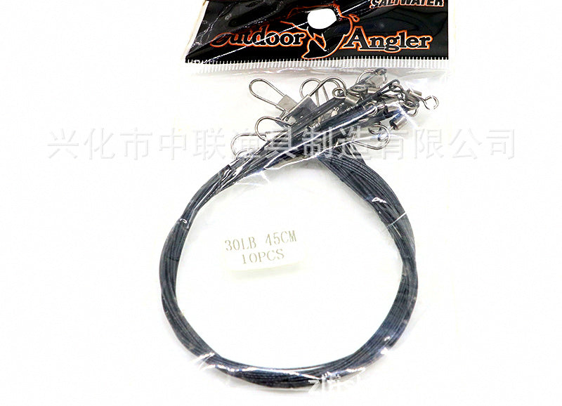 Wire Leader with Swivel & Snap, 30-40 lb, 10-Pack – product photo