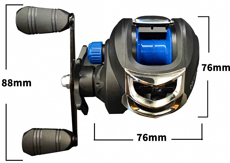 AK200 Round Baitcasting Reel, Left or Right Hand – product photo