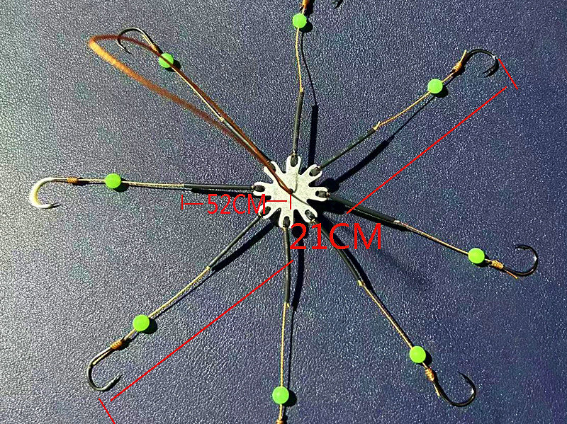 Glow Explosion Hook Rig, 6 or 8 Hook Long Line, Sizes 10–15 – product photo