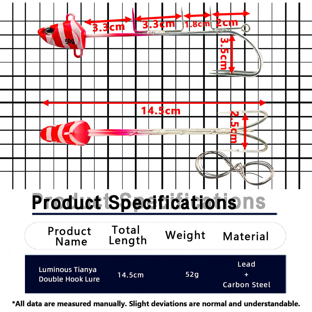 Metal Jig with Double Hooks, 50–250 g (1.8–8.8 oz) – product photo