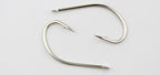 White Maruseigo Barbed Hooks, Long Shank Offset – product photo