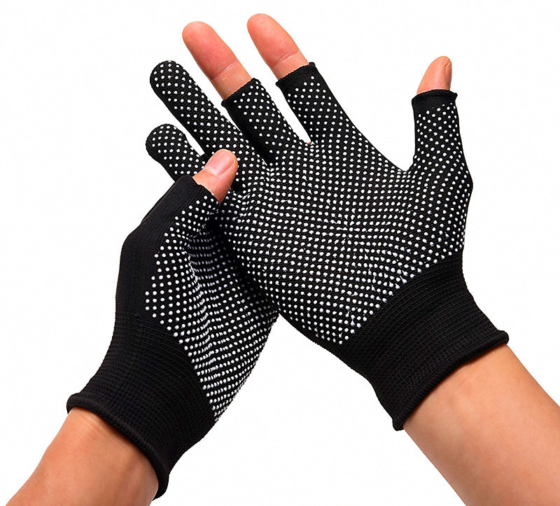 Sun Protection Fishing Gloves, Grip Dots, Fingerless Options – product photo