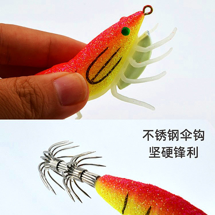 Wood Shrimp Squid Jig with Rattle, 3.5 Size, 21-24 g – product photo