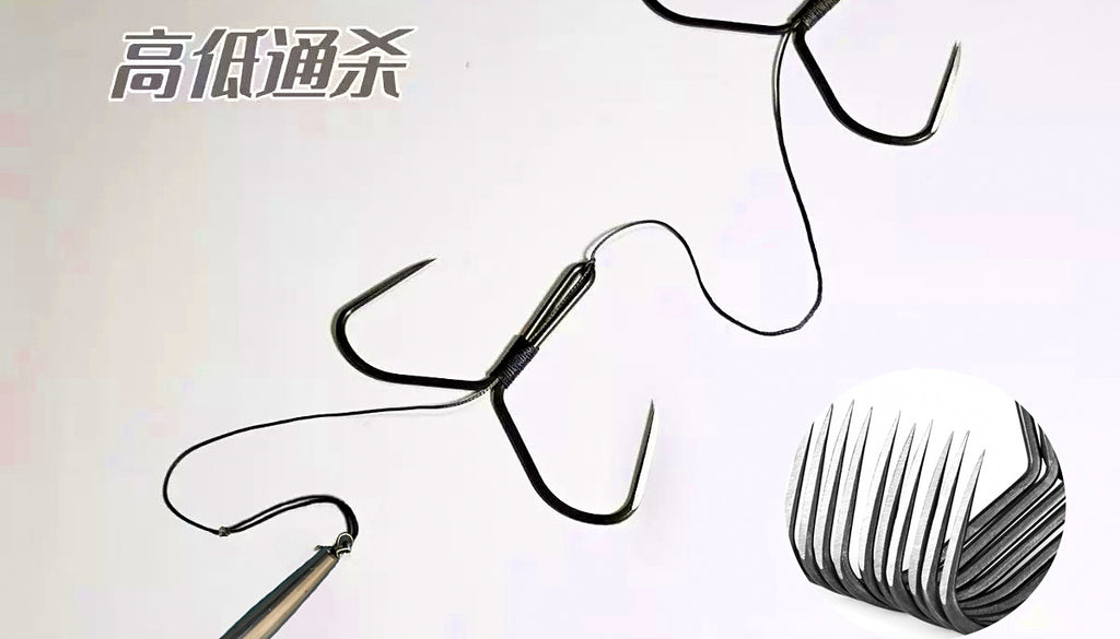 Pre-Tied Barbless Double Hook Rig with Long Lead Weight – product photo