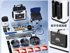 Fishing Bucket Bag with Rod Holder Options, Carbon Pattern – product photo