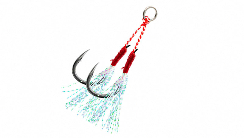 Double Hooks for Slow Pitch Jigs, Sizes 12–18, Barbed – product photo