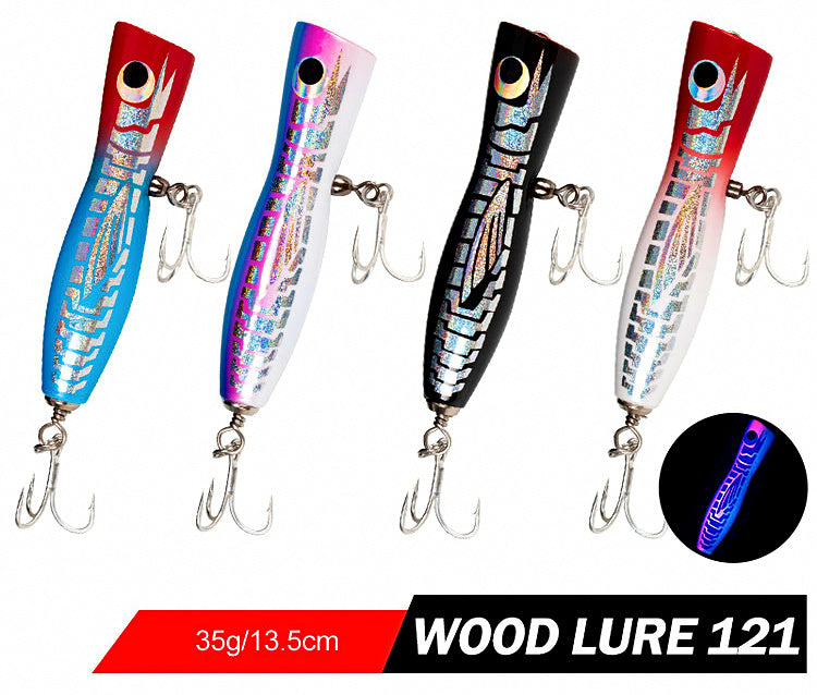Floating Wooden Popper Lure, 35 g (1.2 oz), 13.5 cm – product photo