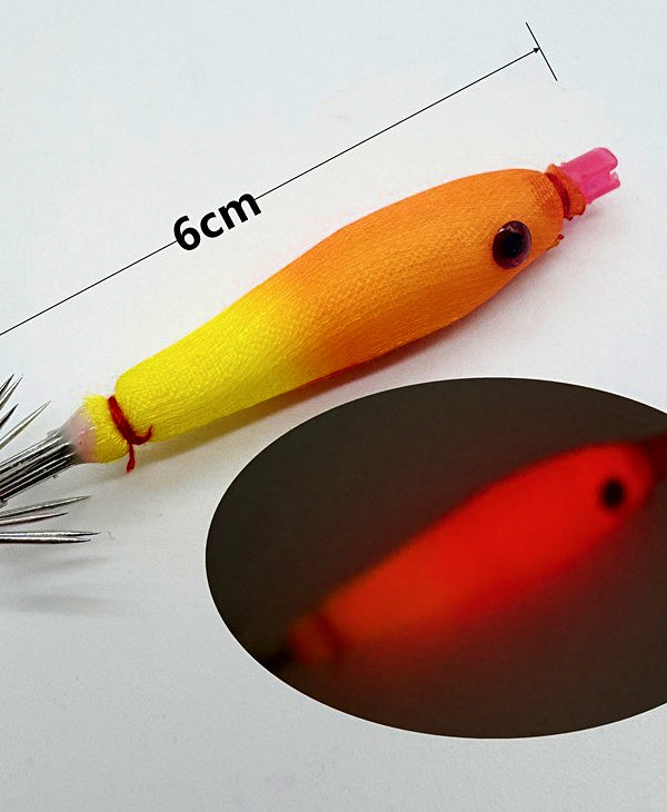 Glow Squid Jig, Single Hook Wood Shrimp, 5–6 cm (2–2.4 in) – product photo