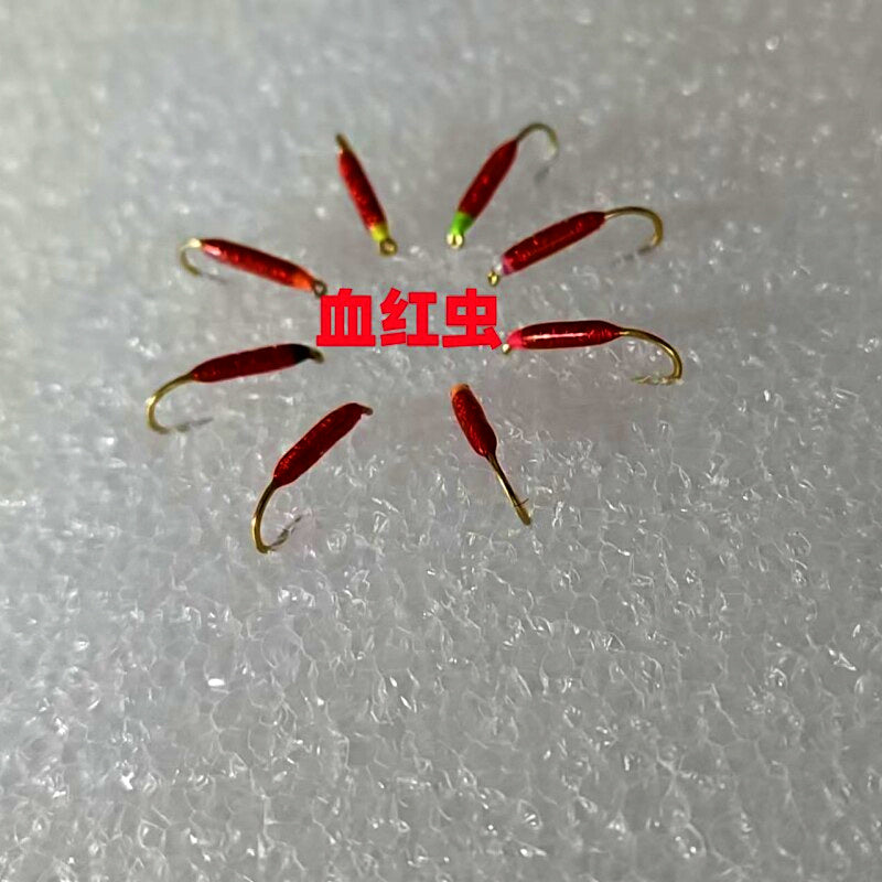 Bloodworm Fly Hooks, Barbed Micro Flies, 5–8 Pack – product photo