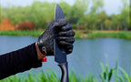Fish Handling Gloves, Black, Quick-Dry, Optional Magnetic Clip – product photo
