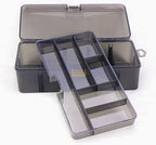 Double-Layer Lure Tackle Box, Gunmetal Translucent – product photo