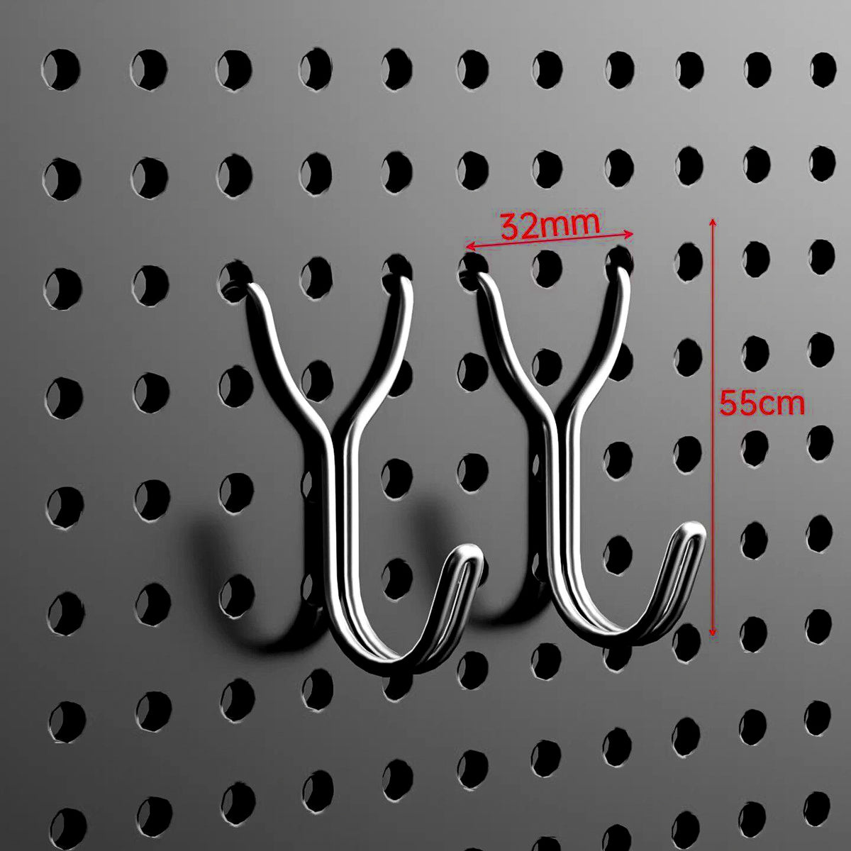 Stainless Steel Pegboard Hooks, Y-Shape, Multi-Pack – product photo