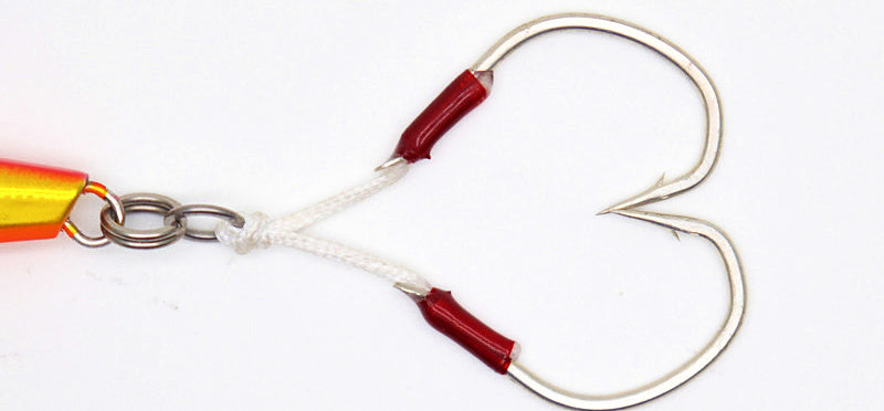 Slow Pitch Double Assist Hooks, Braided Line, 2 Pairs – product photo