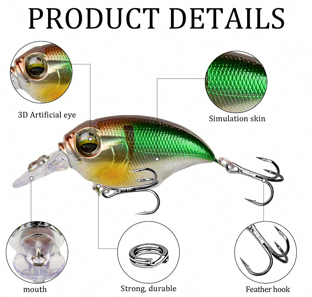 Floating Rattle Minnow Lure, Short Lip, 8.5 g (0.3 oz) – product photo