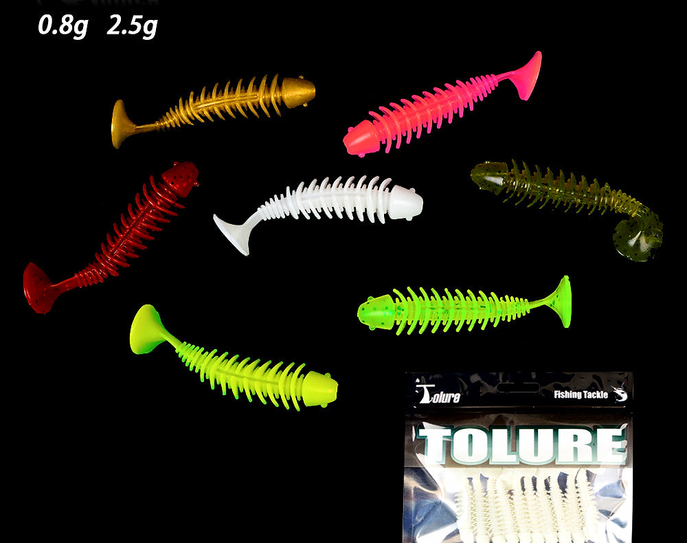 T-Tail Soft Grub Baits, 10 Pack, 4.5 cm (1.8 in) or 6 cm (2.4 in) – product photo