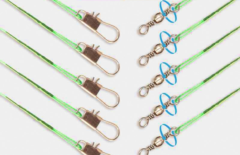Anti-Tangle Steel Wire Leaders, Green, 10–30 cm (3.9–11.8 in) – product photo