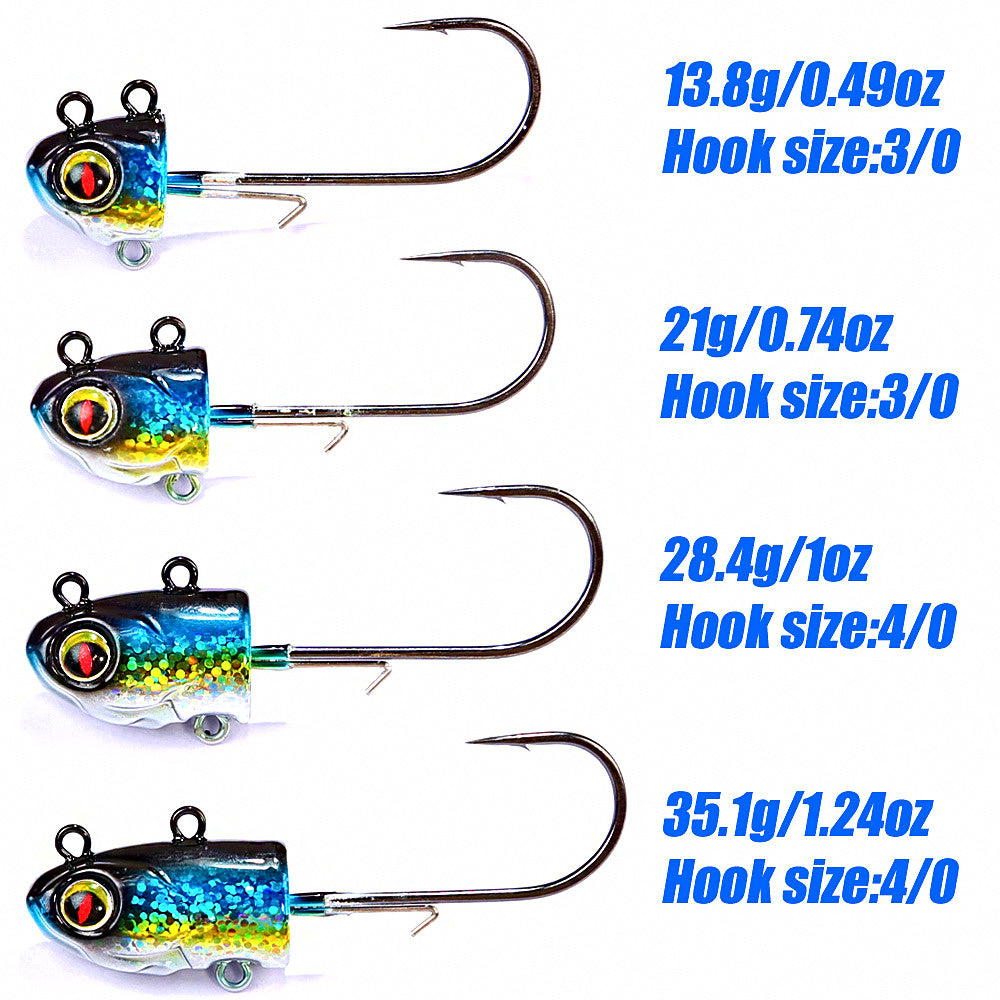 Jig Head + T-Tail Soft Swimbait Set, 14–36 g (0.5–1.3 oz) – product photo