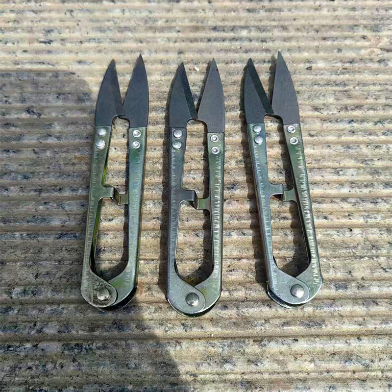 Mini U-Shape Line Snips, Gold Carbon Steel Scissors – product photo