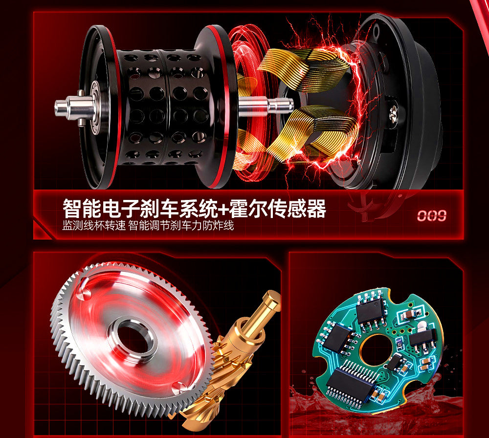 Mini DC Baitcasting Reel, Electronic Brake, 7.0:1, 156 g (5.5 oz) – product photo