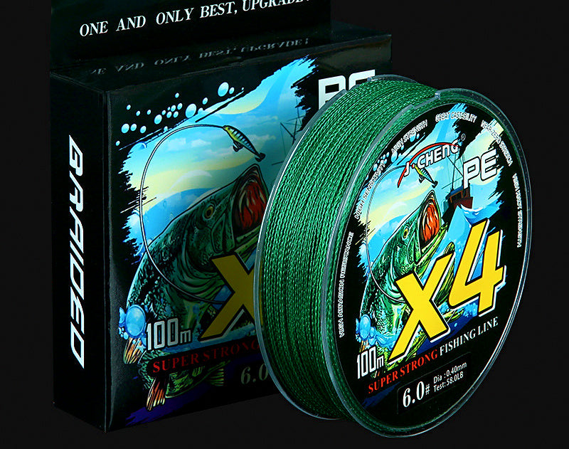 PE Braided Fishing Line, 100 m (109 yd), 4 or 8 Strand – product photo