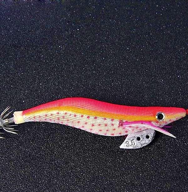 Glow Wooden Shrimp Squid Jigs with Rattle Beads, 8–10 Pack – product photo