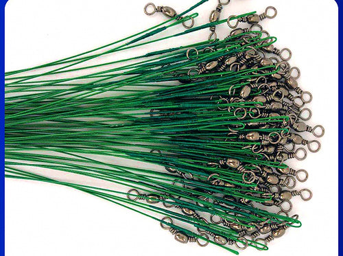 Wire Leader with Swivel & Snap, 15–30 cm (6–12 in), 100 Pack – product photo