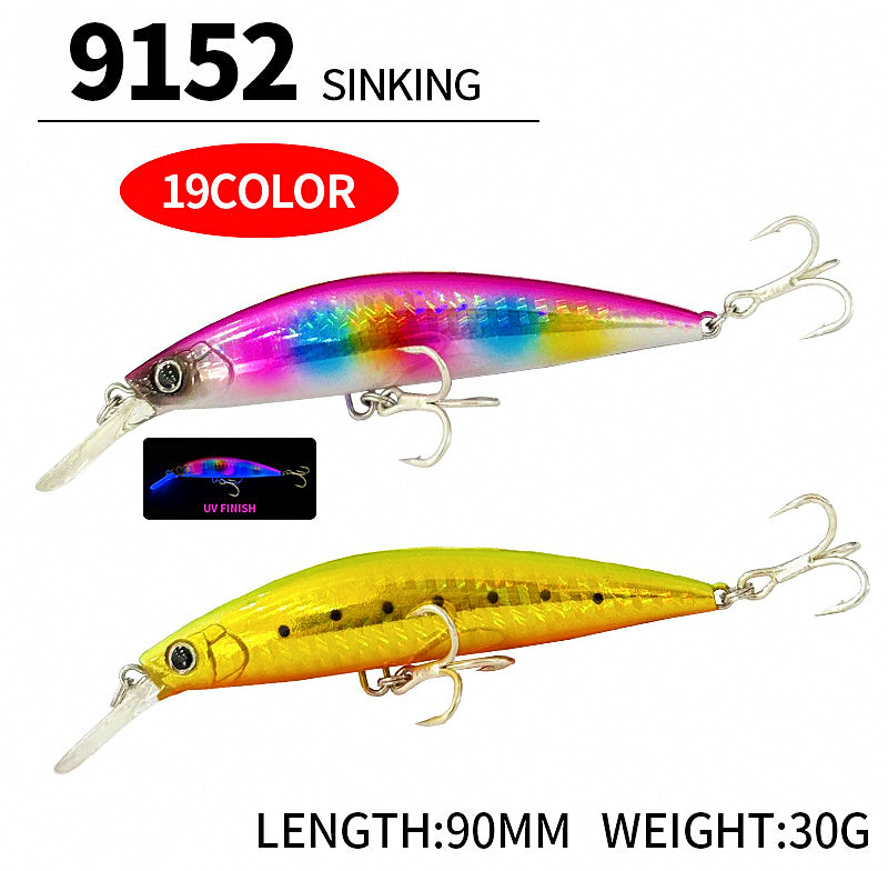 Sinking Minnow Hard Bait, 90 mm (3.5 in), 30 g (1.1 oz) – product photo